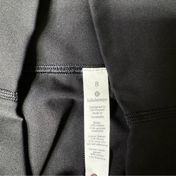 Lululemon Wunder Under High Rise Leggings Special Edition Scalloped Hem Black 8 - Picture 11 of 13